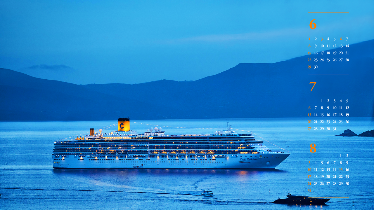14 저녁 무렵 크루즈선 B - 2025년7월 노트북배경화면