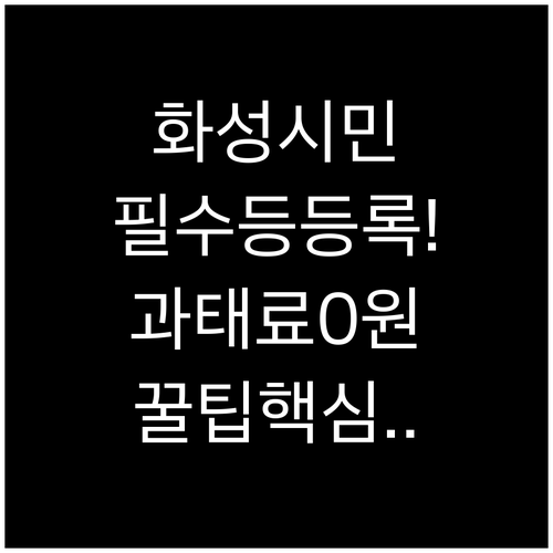 화성시 자동차 과태료 예방 주정차단속..