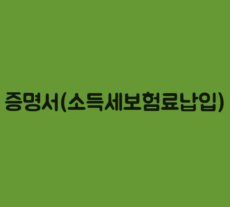 증명서(소득세보험료납입)