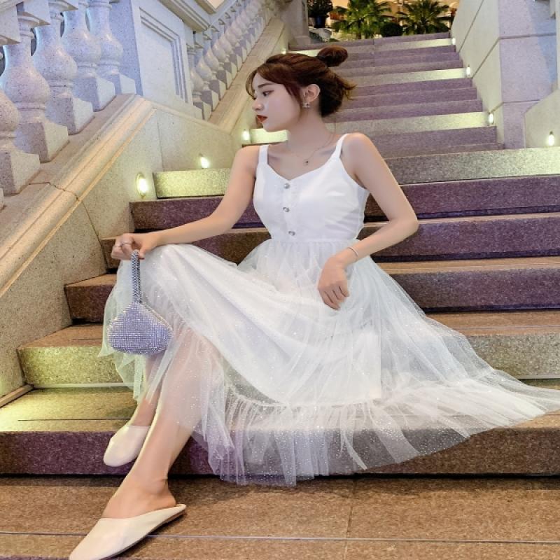 나시 민소매 플레어 트윈 시밀러 원피스 우정룩