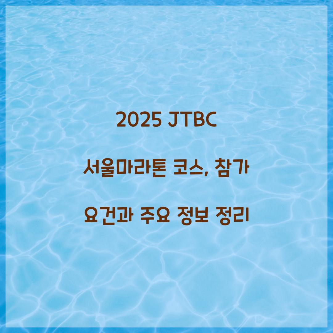 2025 JTBC 서울마라톤 코스