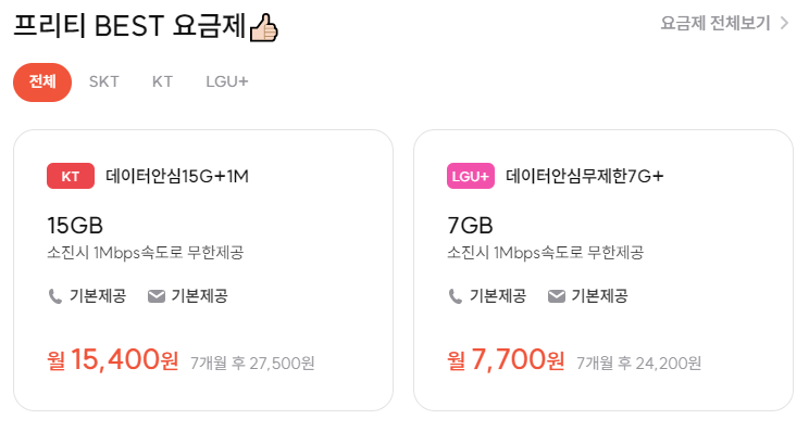 알뜰폰요금제