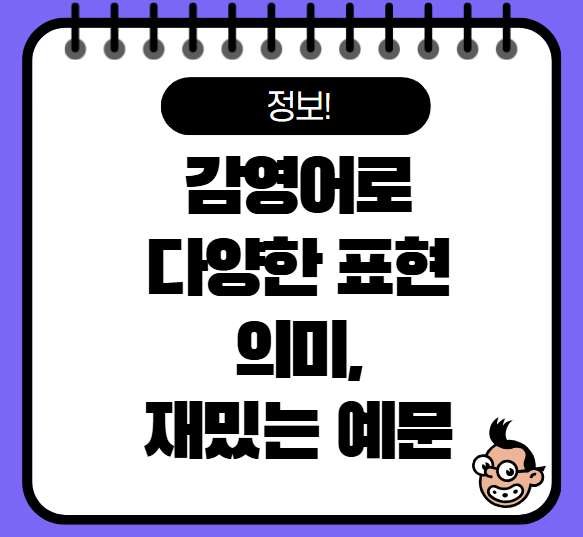 감영어로 다양한 표현과 의미, 완벽 정리