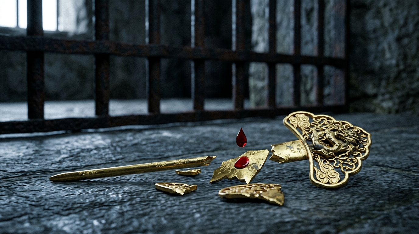 부서진 금비녀로 표현된 권력 다툼의 비극적 최후