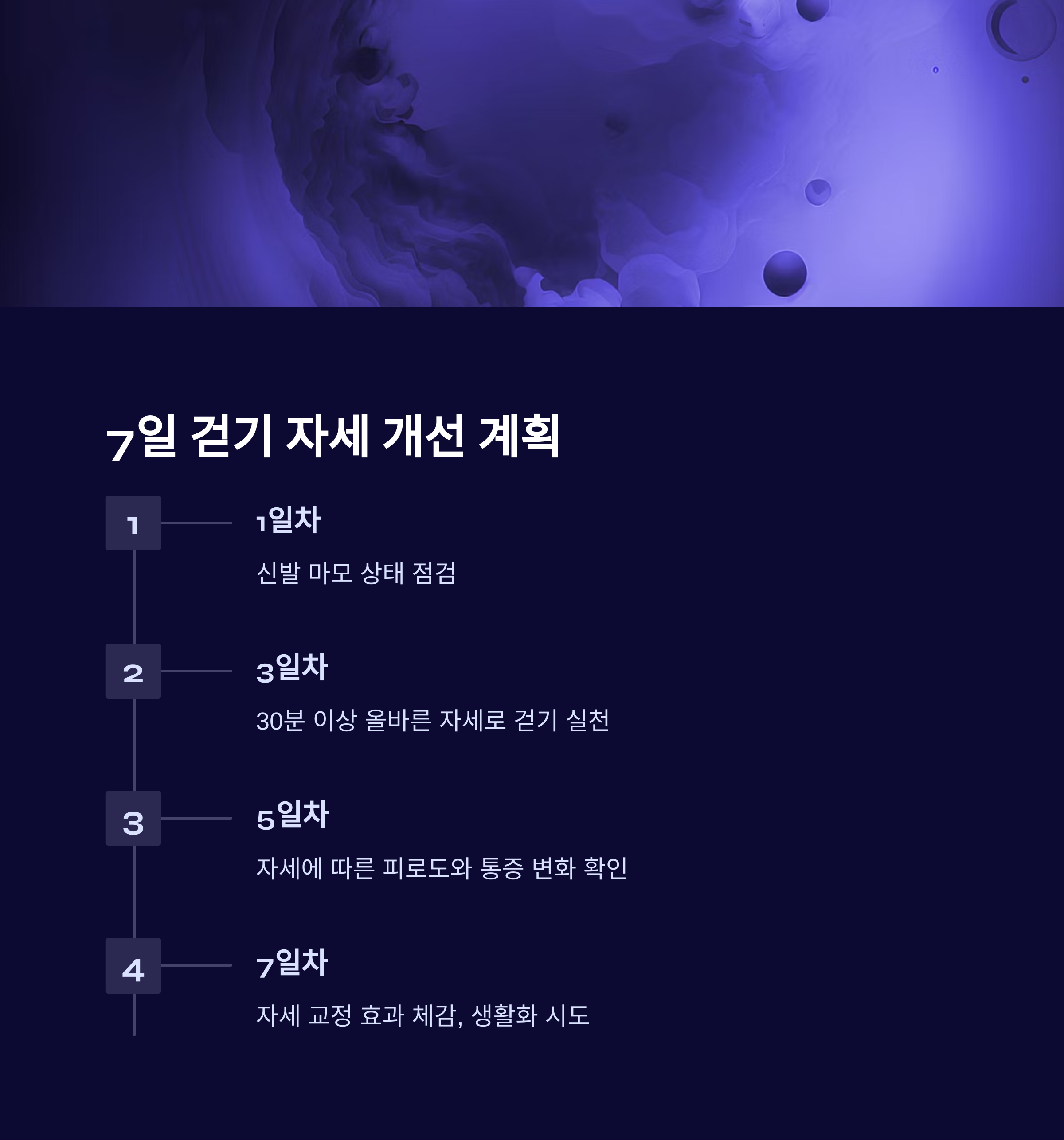 7일 걷기 자세 개선 계획