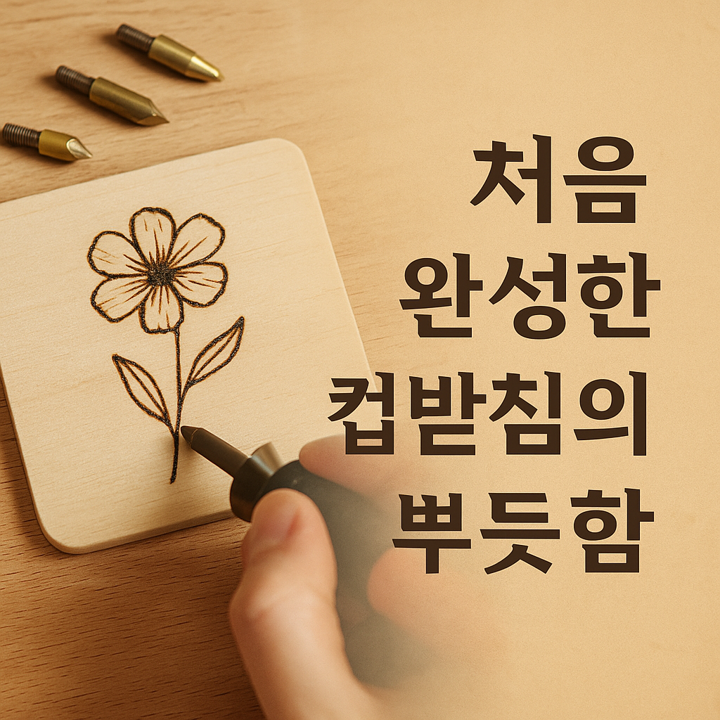 처음 완성한 컵받침의 뿌듯함