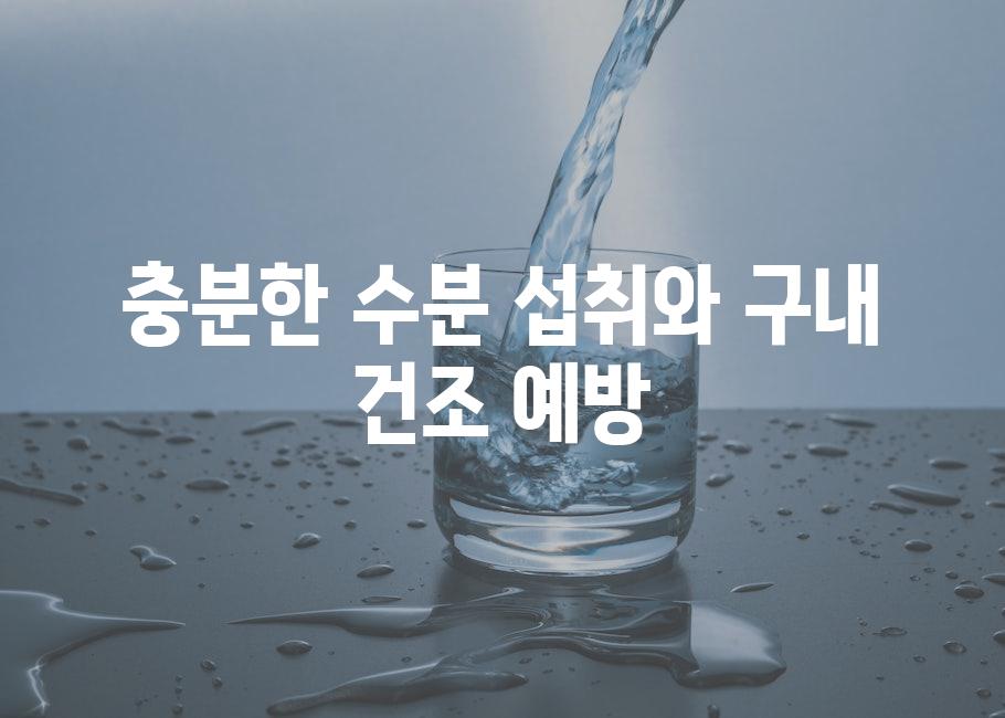충분한 수분 섭취와 구내 건조 예방