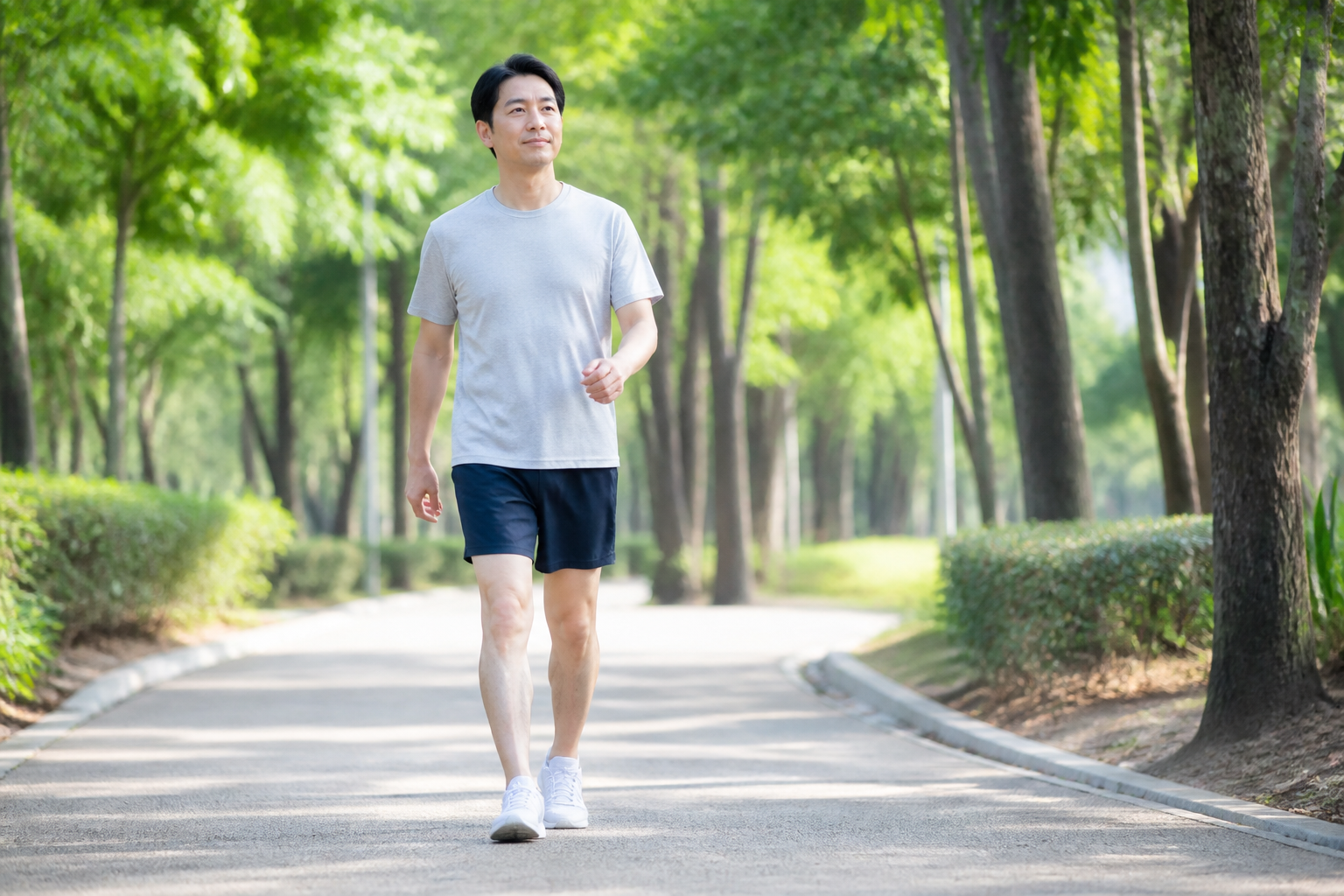 걷기 전후 속도를 낮추는 실천 장면