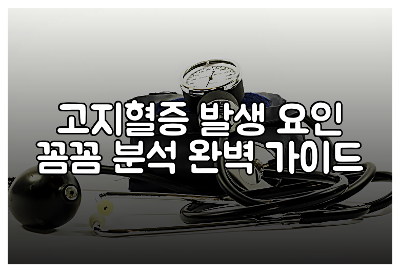 고지혈증 발생 요인 꼼꼼 분석 완벽 가이드