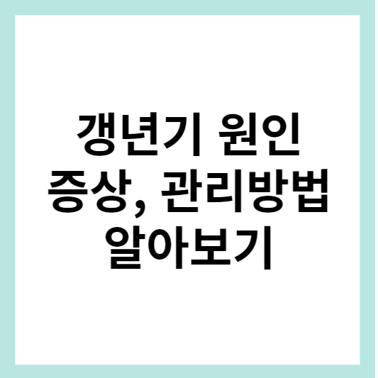 갱년기 증상