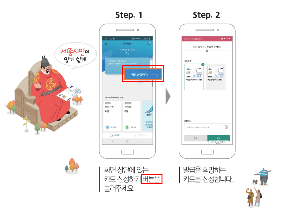 카드발급-스텝1,2