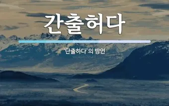 단출하다 단촐하다 맞춤법 사용 예시_4