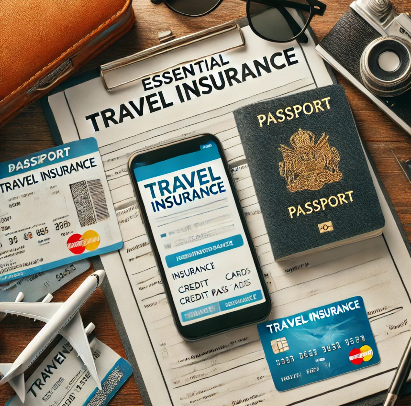 혼자 여행전 보험 여권 항공권 이미지