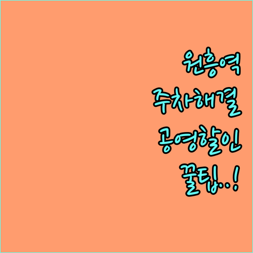 원흥역 출퇴근 주차 해결법 공영주차장..