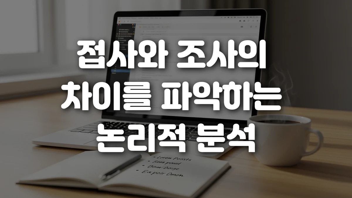 접사와 조사의 차이를 파악하는 논리적 분석
