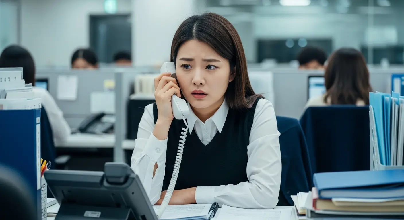 사무실에서 '바로바로론 재직전화'일까 봐, 울리는 사무실 전화를 불안하게 쳐다보는 직장인