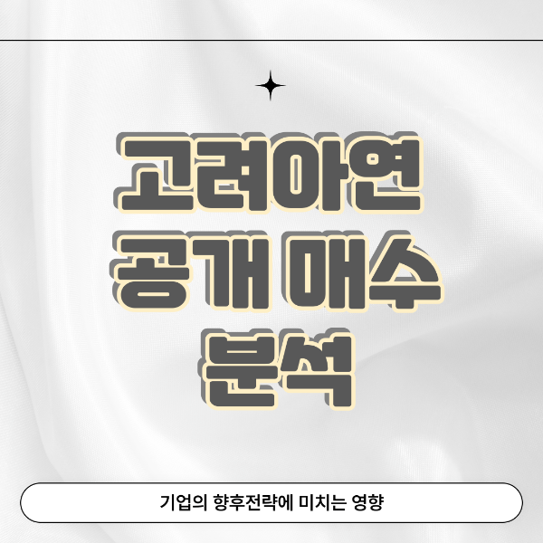 고려아연 공개매수 분석