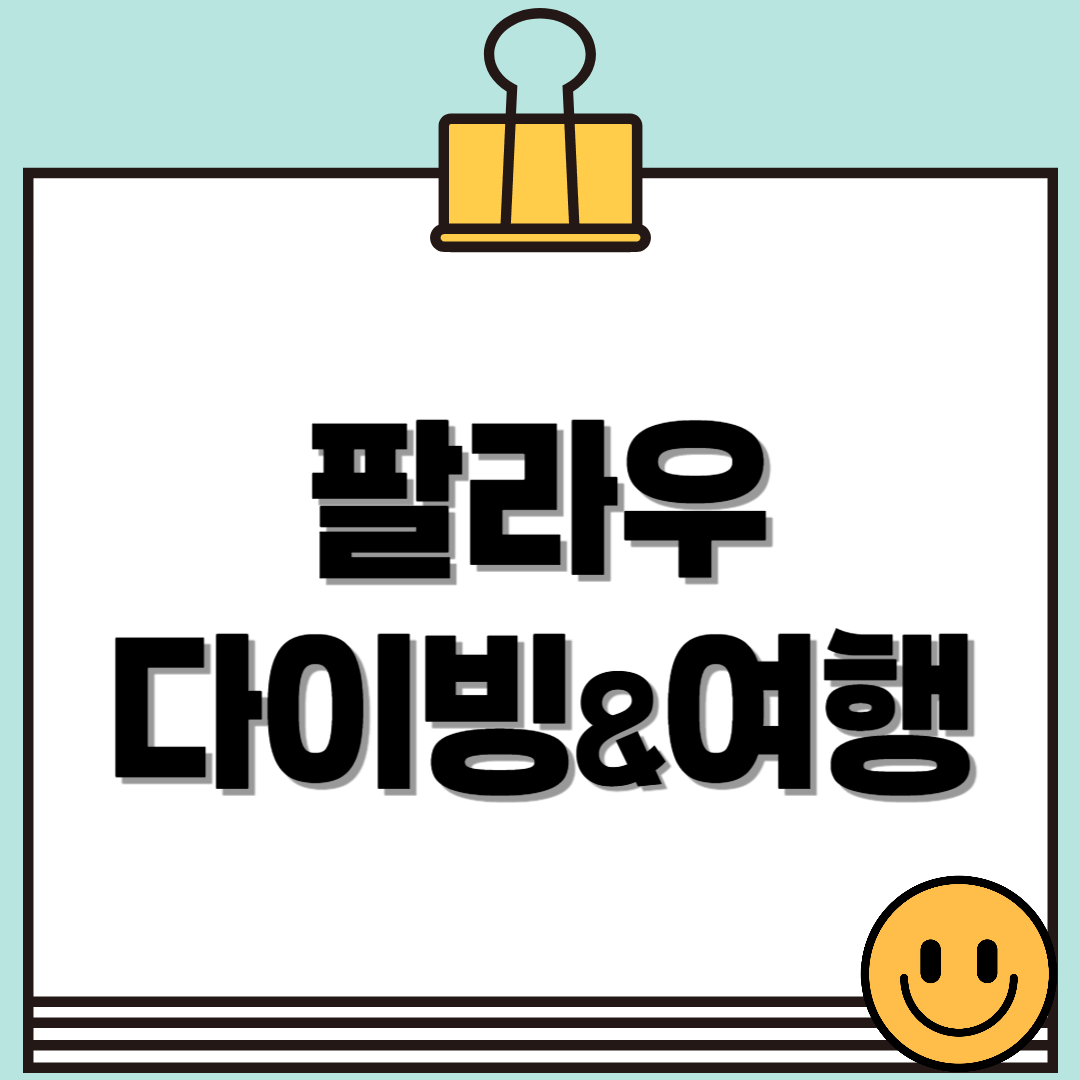 팔라우 다이빙! 팔라우 여행의 모든 것!