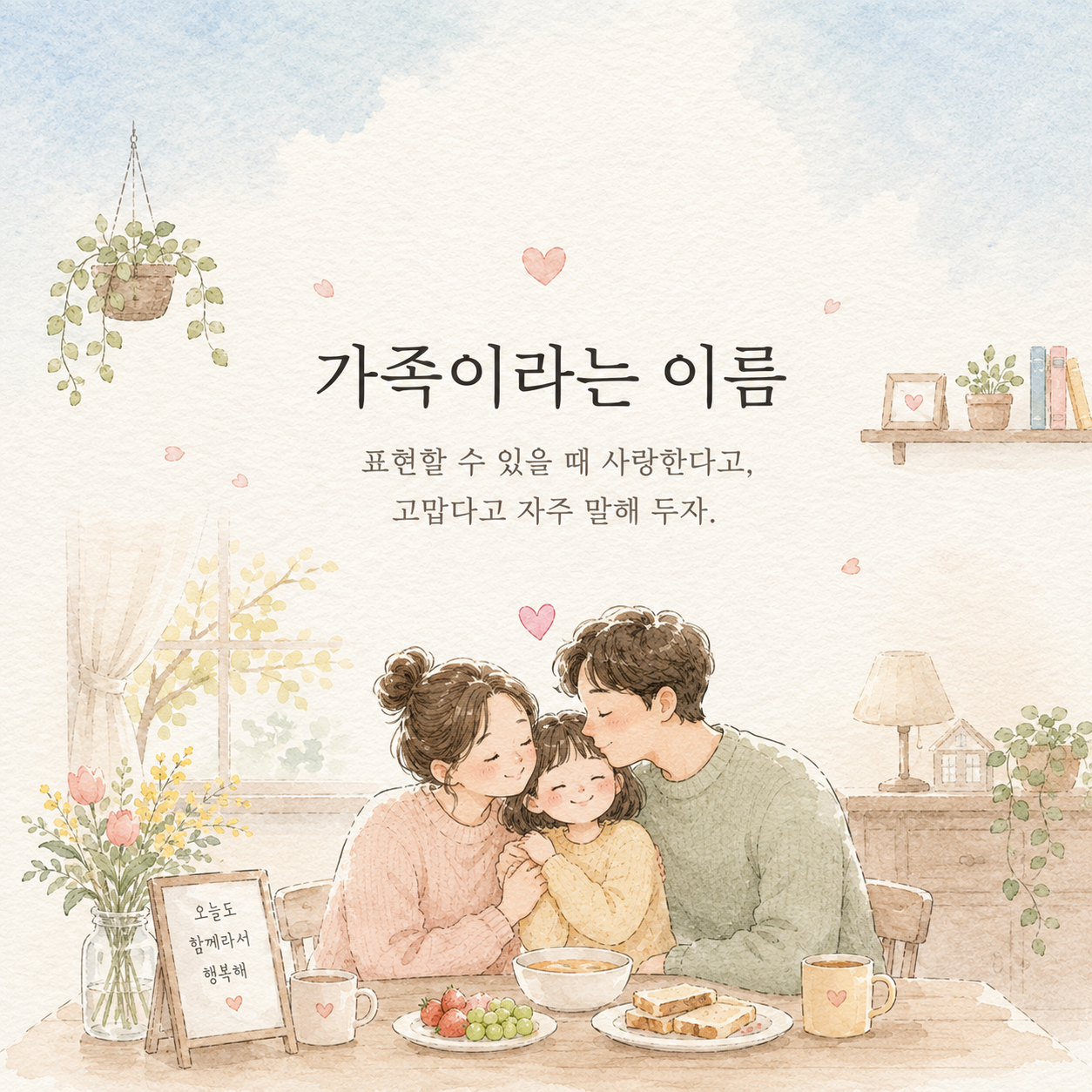 가족이라는 이름 가족 사랑 감사 글귀 이미지