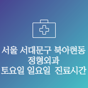 서울 서대문구 북아현동 주말 토요일 일요일 문여는 병원 진료시간
