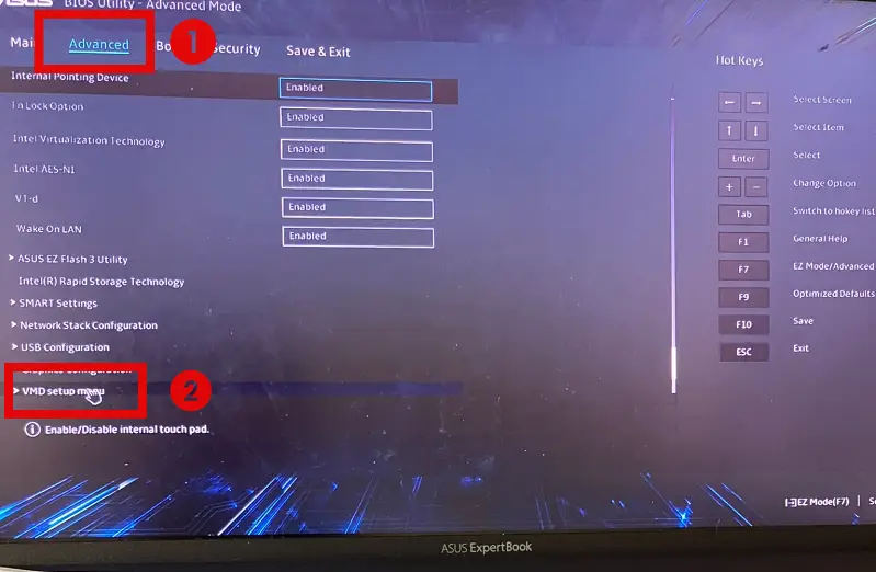VMD-setup-menu-누르기