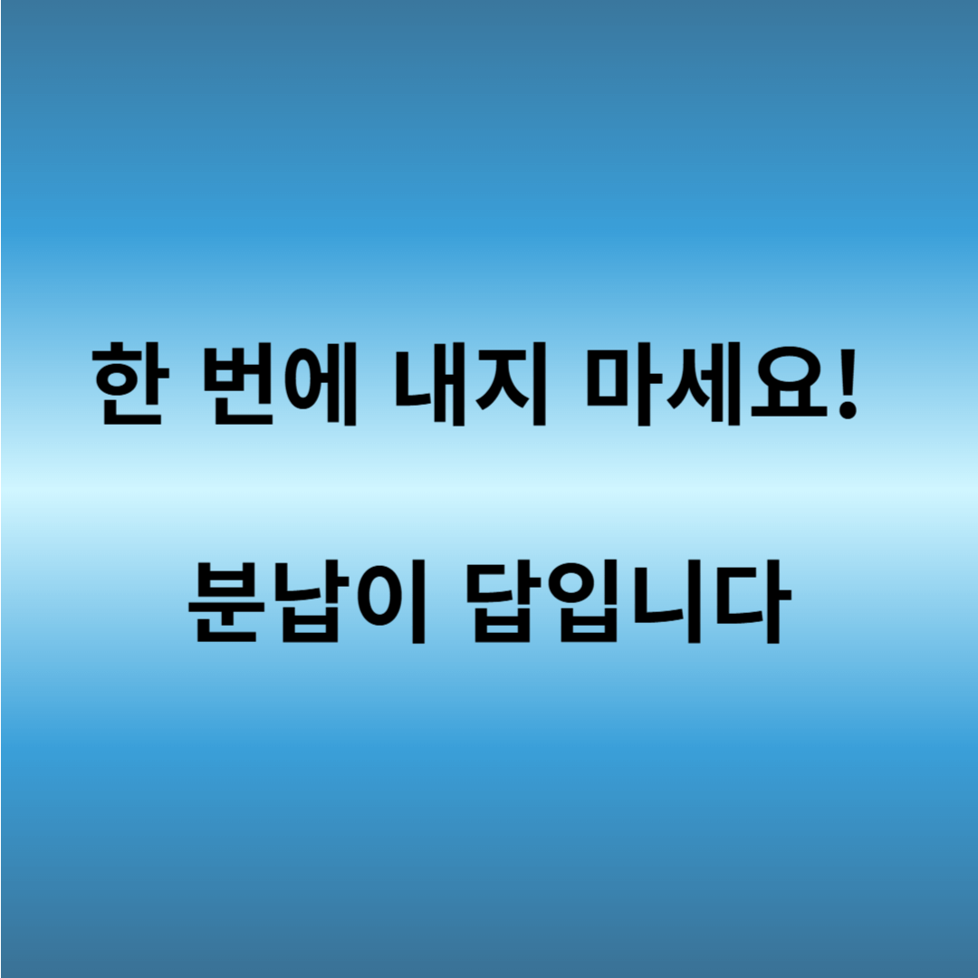 종합소득세 분납 신청방법