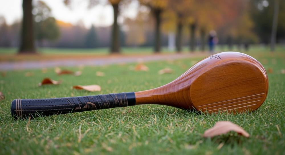 필드에 골프채와 골드공 올라와있는 사진