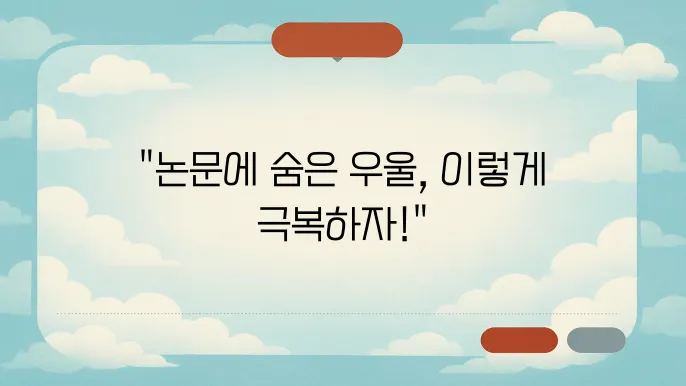 논문 작성 중 우울감이 왔을 때 대처법
