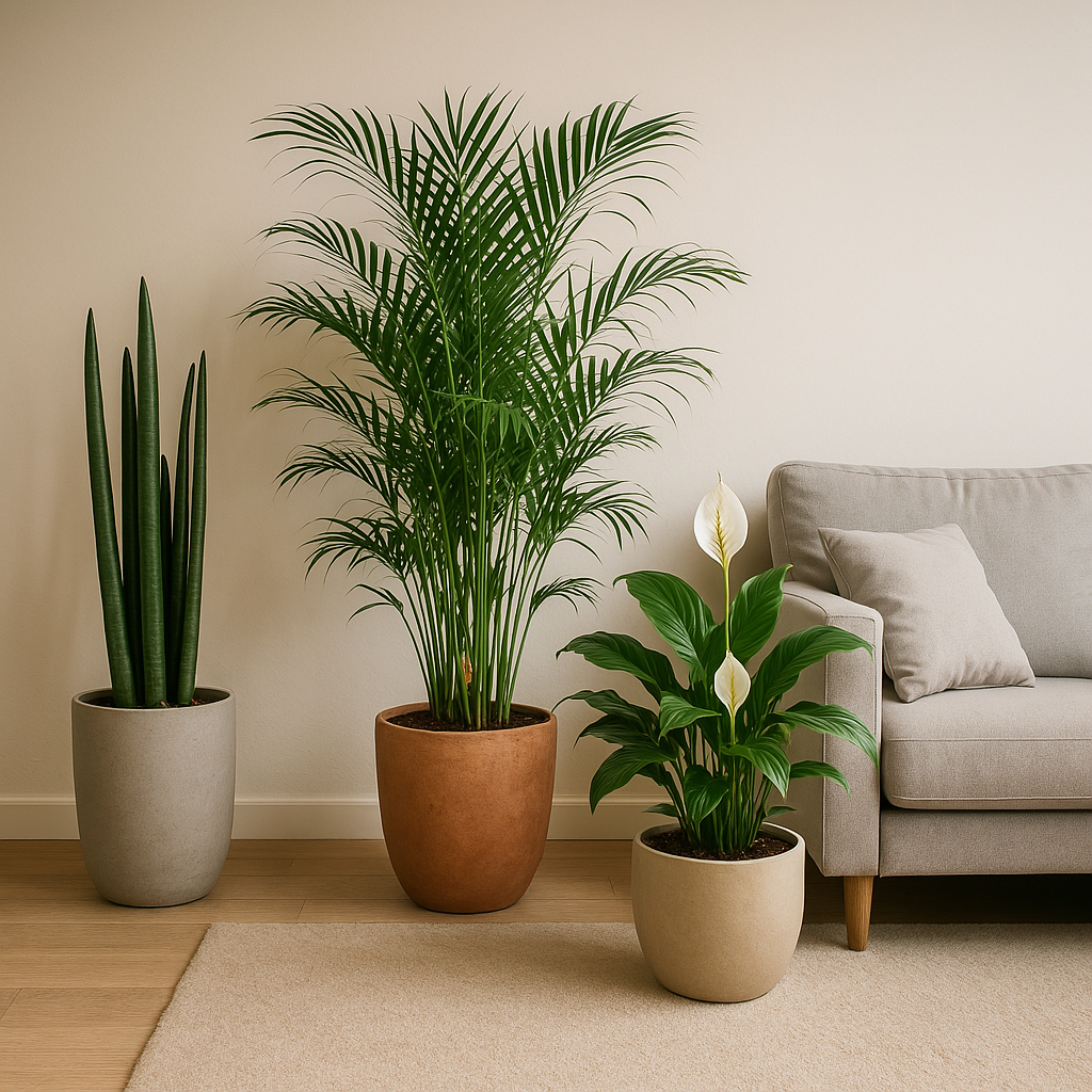 거실 공기정화 식물 3가지 이미지