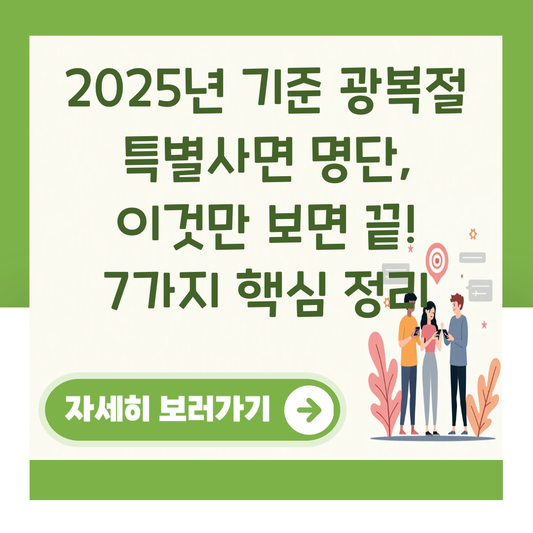 2025년 기준 광복절 특별사면 명단, 이것만 보면 끝! 7가지 핵심 정리 대표 이미지