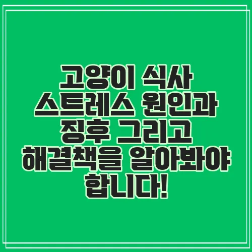 고양이 식사 스트레스 원인과 징후 그리고 해결책을 알아봐야 합니다!