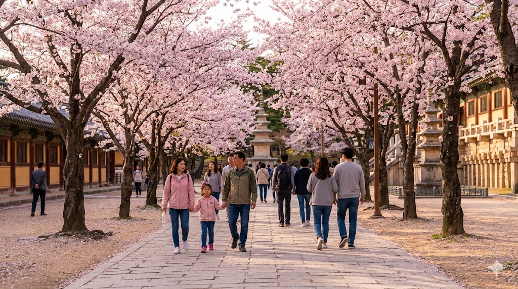 벚꽃길 따라 걷는 불국사 봄나들이의 특별한 순간