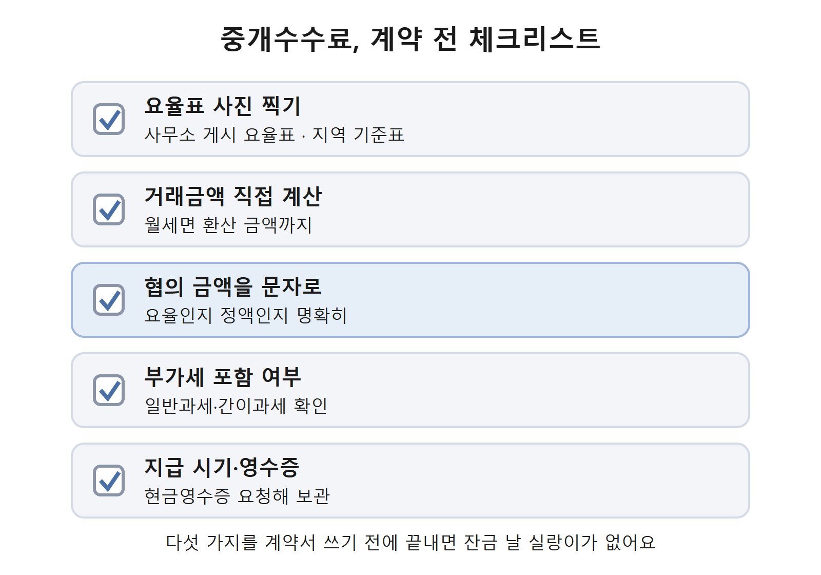 중개수수료 계약 전 체크리스트