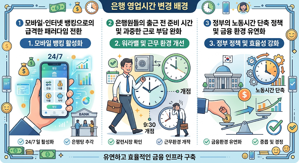 은행 영업시간 변경 배경