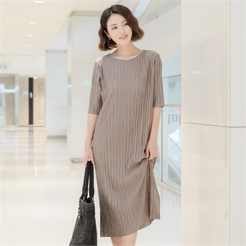 마담 웨이브 플리츠 원피스 엄마주름옷 50대60대중년여성의류 ON1210