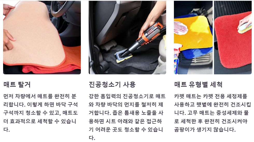 차량 매트 바닥청소