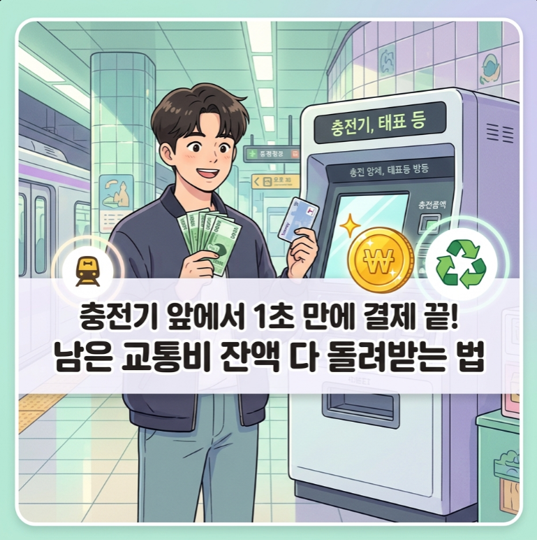 기후동행카드 단기권 지하철 무인 충전기 결제 방법 및 남은 금액 환불 절차