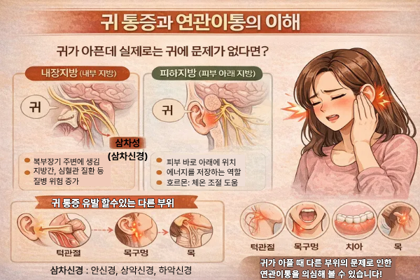 귀 통증과 연관이통의 이해 관련 이미지