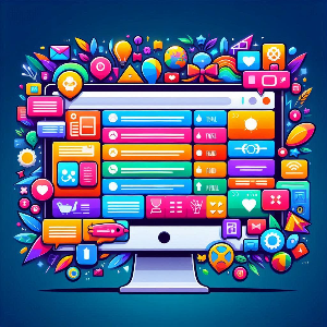 화면 상단과 측면에도 여러 개의 작은 아이콘들이 정렬됨