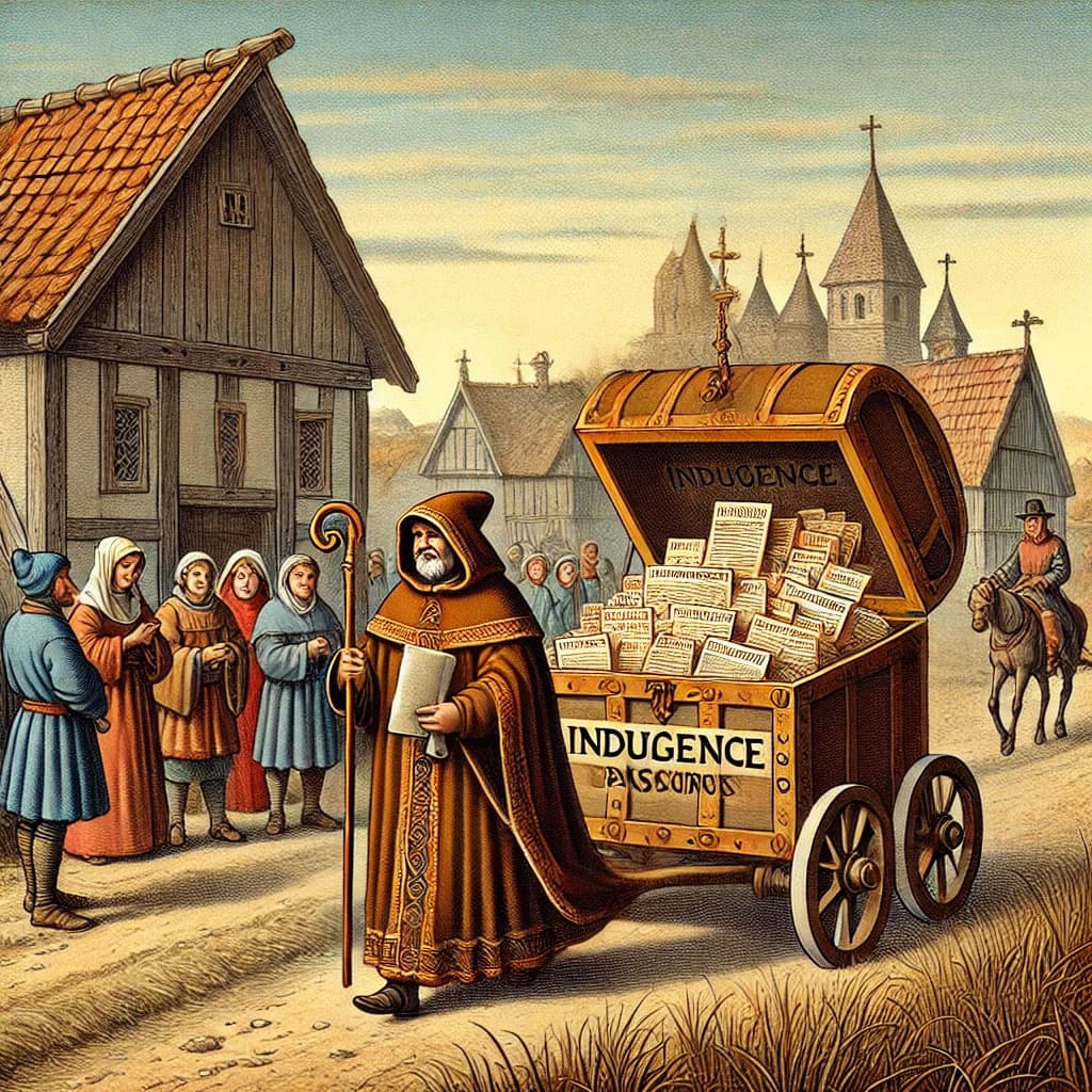중세 유럽 면죄부 판매자(Indulgence Seller)의 모습