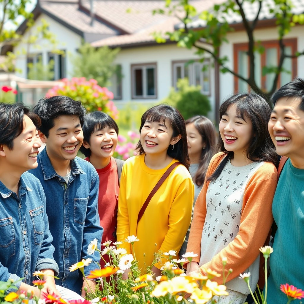 즐거움은 좋아하는 이웃과 웃고 지내는 것