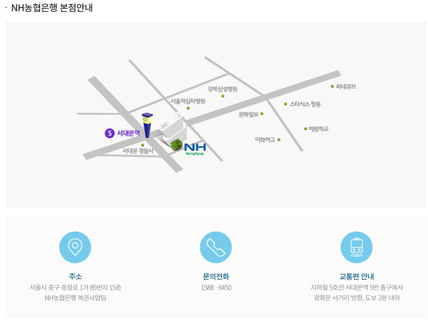 농협 본점 위치
