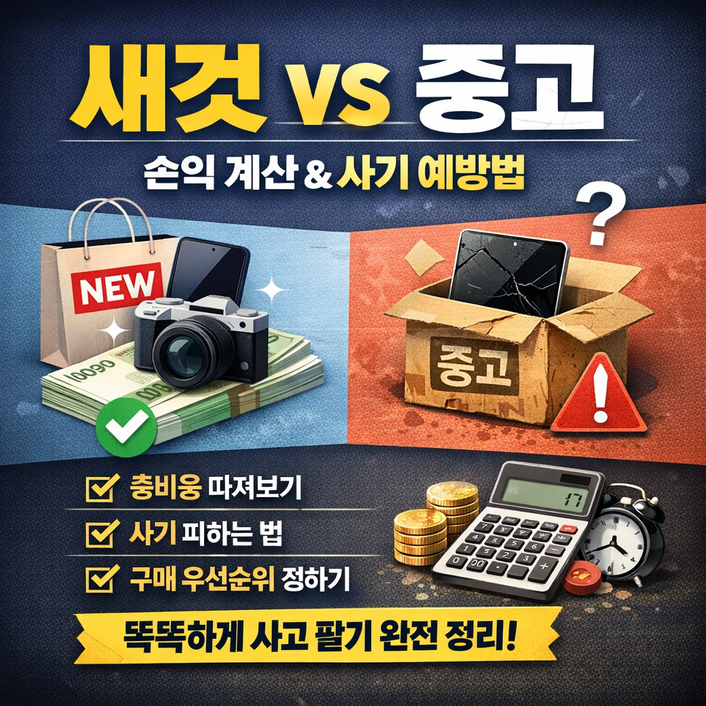 새것 vs 중고 손익, 사기 예방, 구매 우선순위
