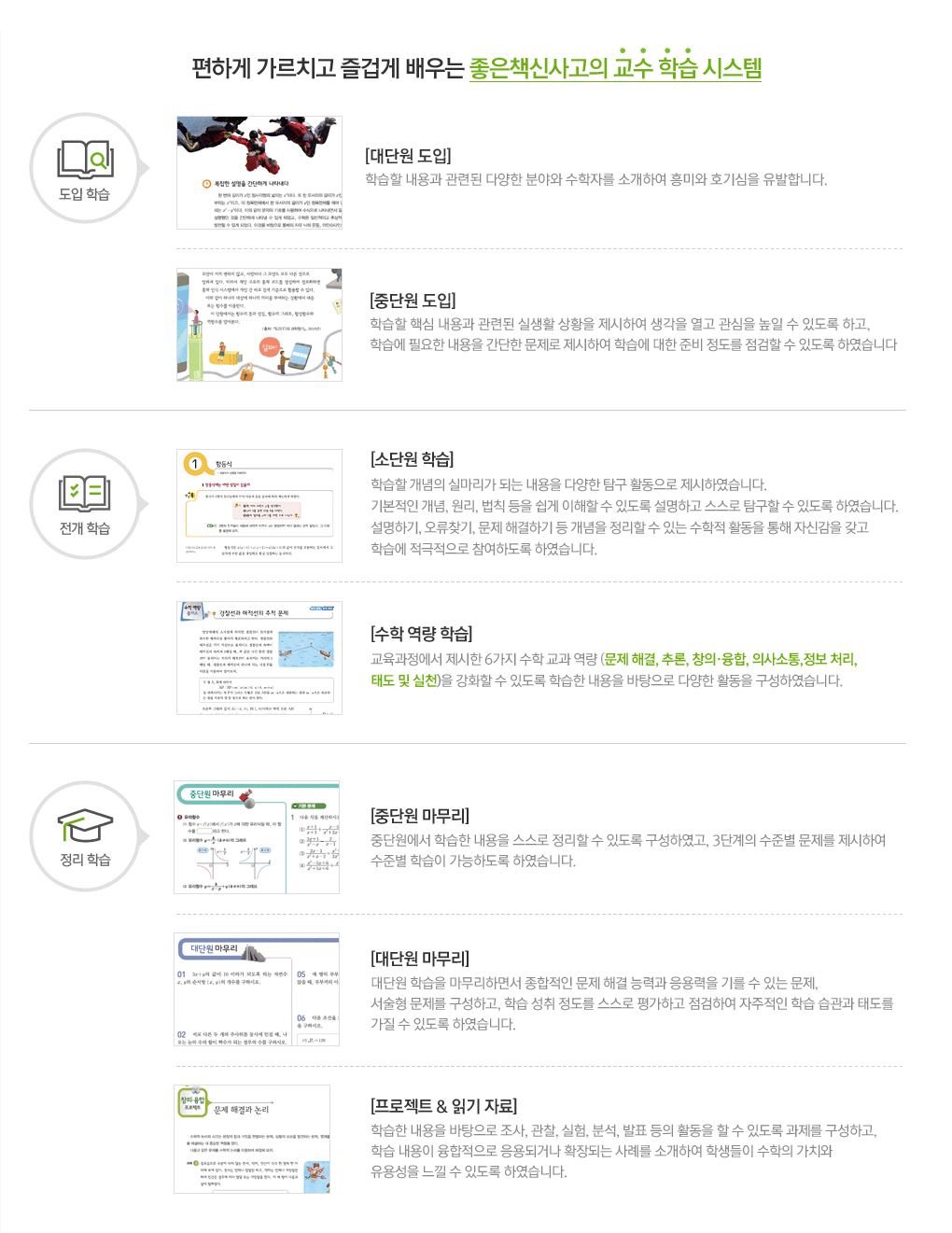 좋은채 신사고 미적분 교과서의 구성과 특징