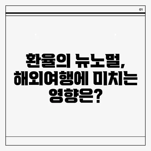 환율의 뉴노멀, 해외여행에 미치는 영향은?