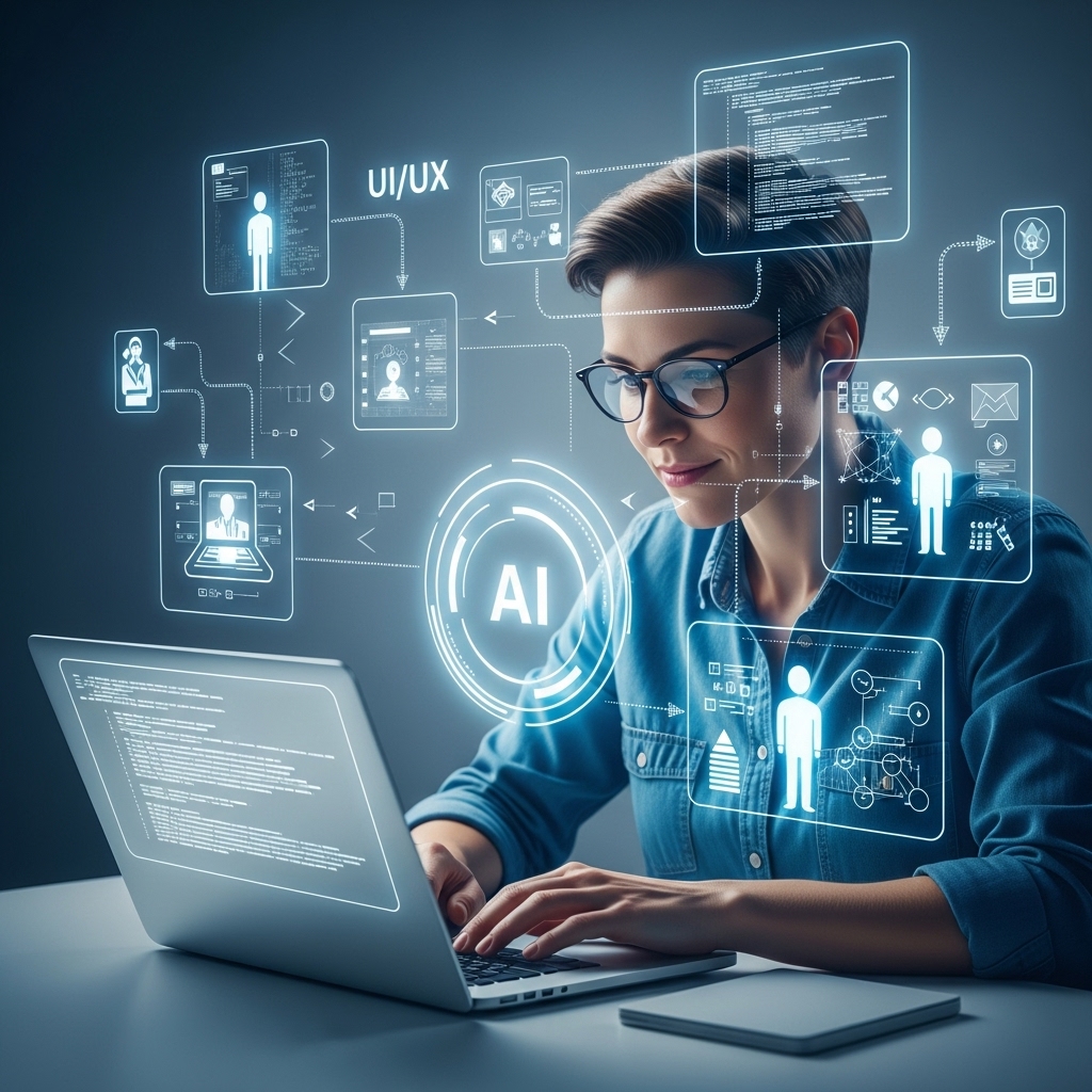 AI 도구로 생산성을 높이는 프리랜서 개발자가 노트북 앞에서 집중하는 모습