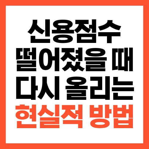 신용점수 떨어졌을 때 다시 올리는 현실적인 방법