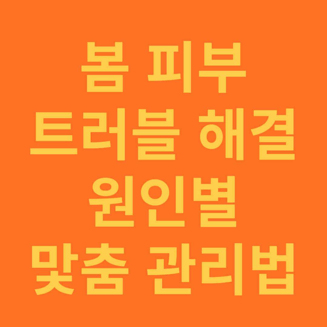 봄철 피부 트러블 해결하는 원인별 맞춤 관리 방법