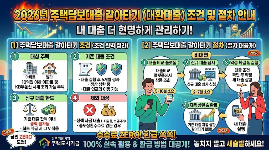 2026년 주택담보대출 갈아타기 조건과 절차 안내 이미지
