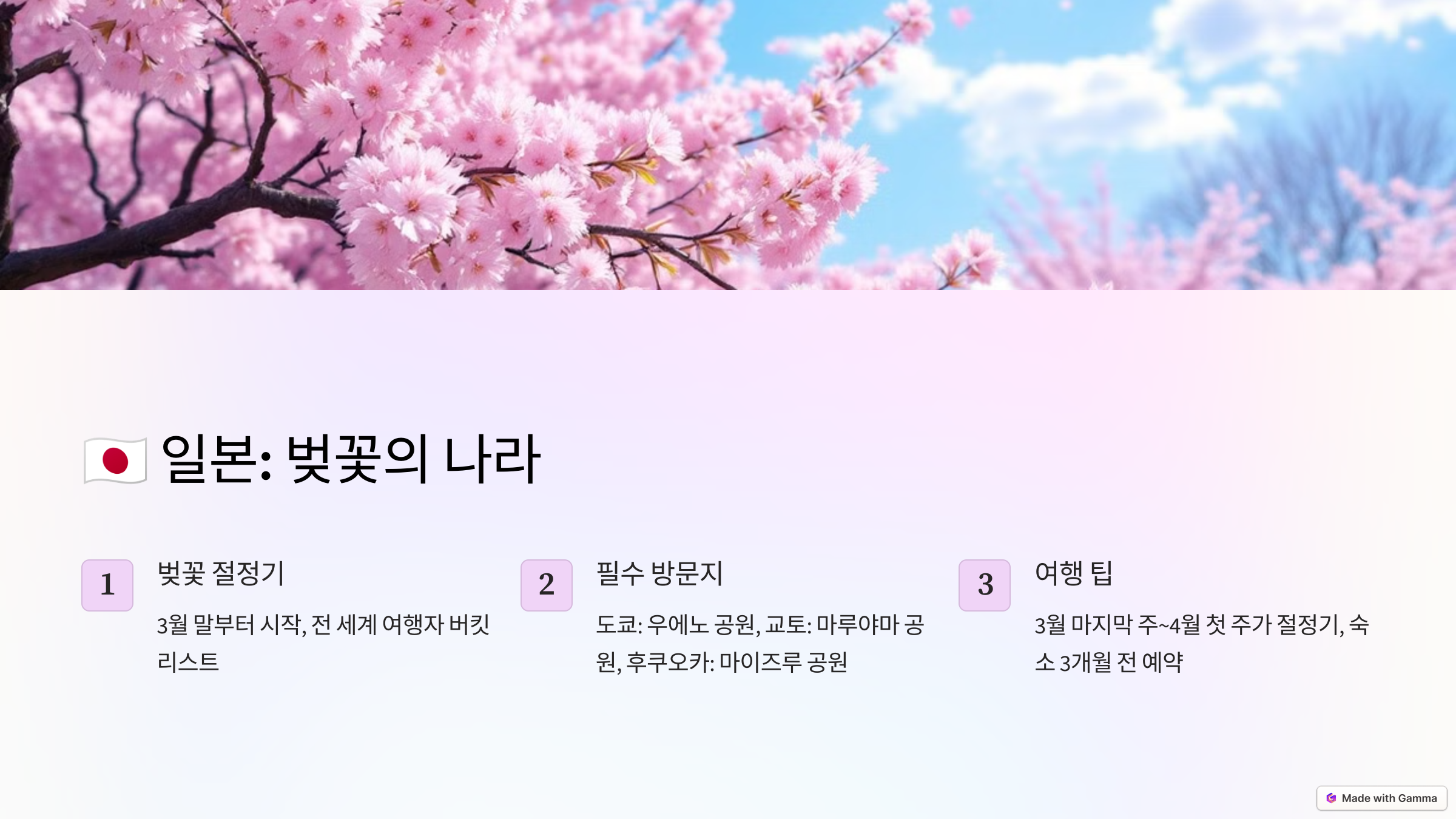 일본: 벚꽃의 나라